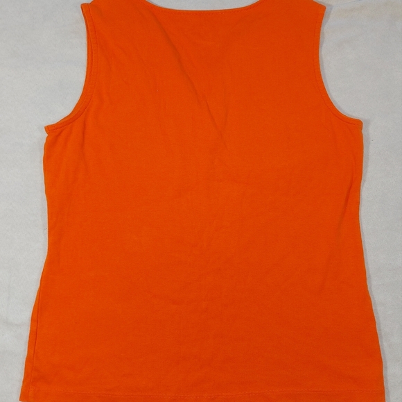 St. John's Bay Orange Knit Sleeveless Top Beaded Neckline, Large - Picture 9 of 9